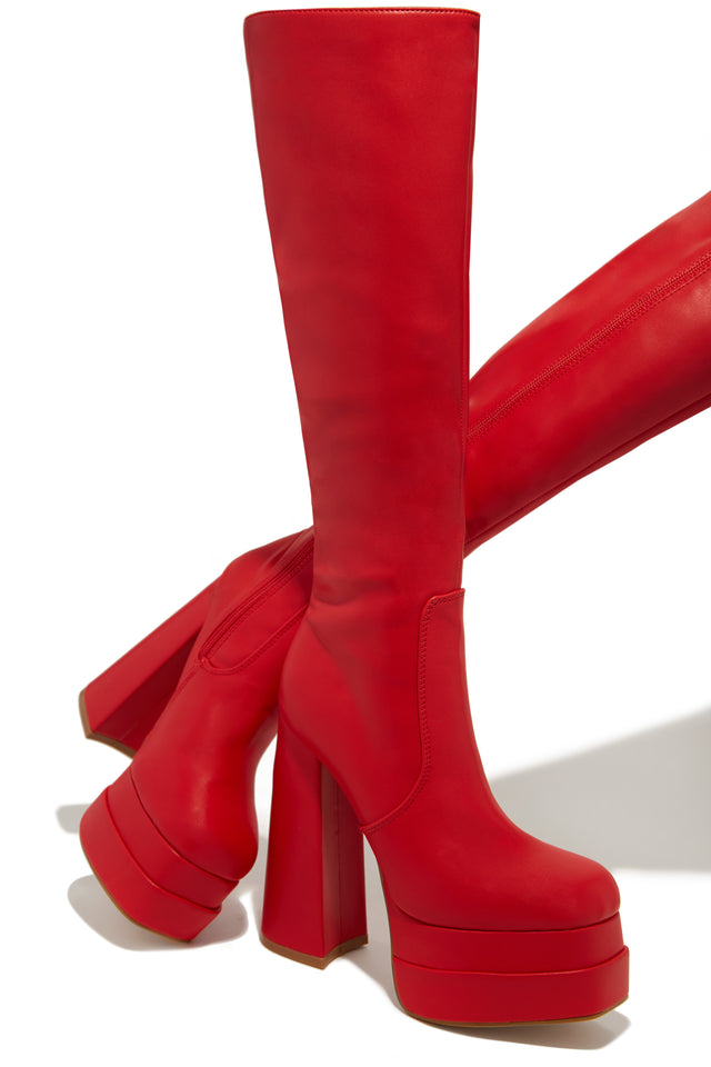 Load image into Gallery viewer, PU Red Summer Boots
