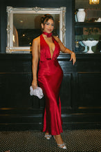 Load image into Gallery viewer, Maria Satin Maxi Dress - Cherry

