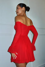Load image into Gallery viewer, Labella Off The Shoulder Mini Dress - Red
