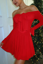 Load image into Gallery viewer, Labella Off The Shoulder Mini Dress - Red
