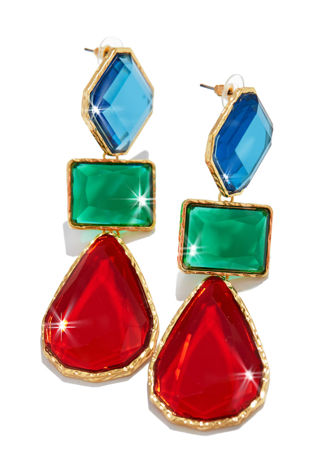 Load image into Gallery viewer, Red Multi Color Earring
