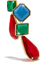 Load image into Gallery viewer, Red, Blue and Green Stone Statement Dangle Earring
