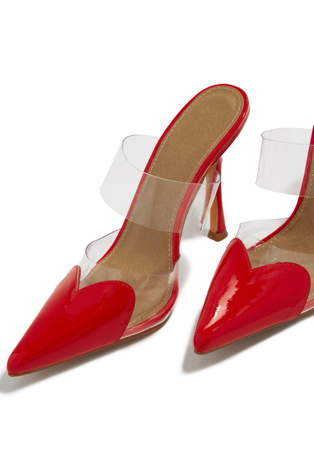 Load image into Gallery viewer, Forever Love Pointed Toe High Heel Mules - Red
