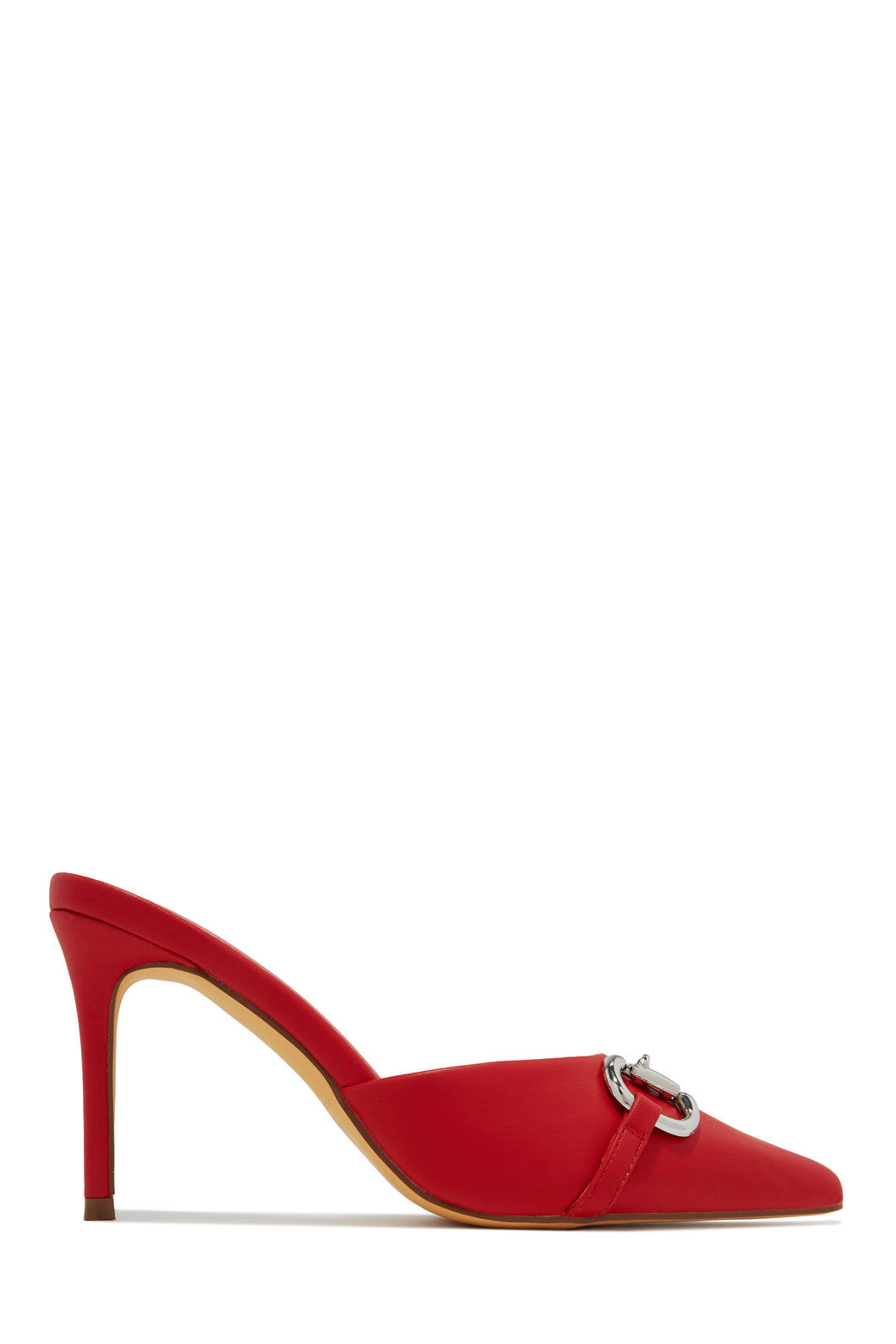 Kaia Pointed Toe Mule Heels - Red