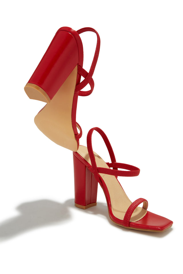 Load image into Gallery viewer, Emerie Slingback Block High Heels - Red
