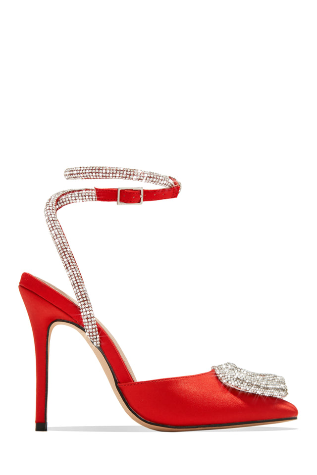 Load image into Gallery viewer, Love Language Embellished Heart Heel Pumps - White
