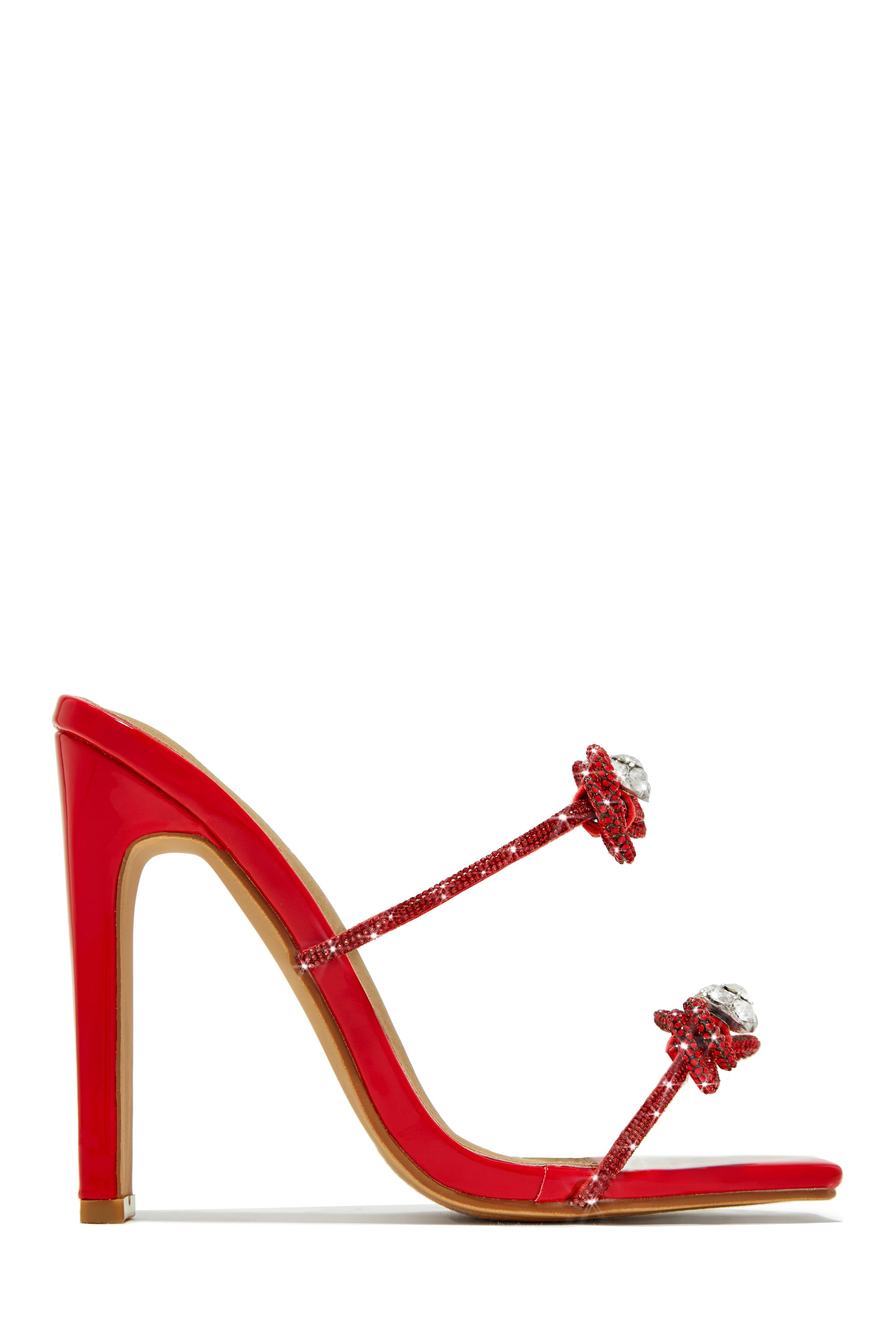 Life Is A Party Red Embellished High Heel Mules MISS LOLA Miss Lola