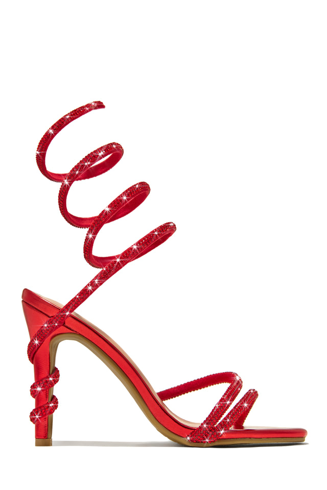 Load image into Gallery viewer, Red Embellished High Heels
