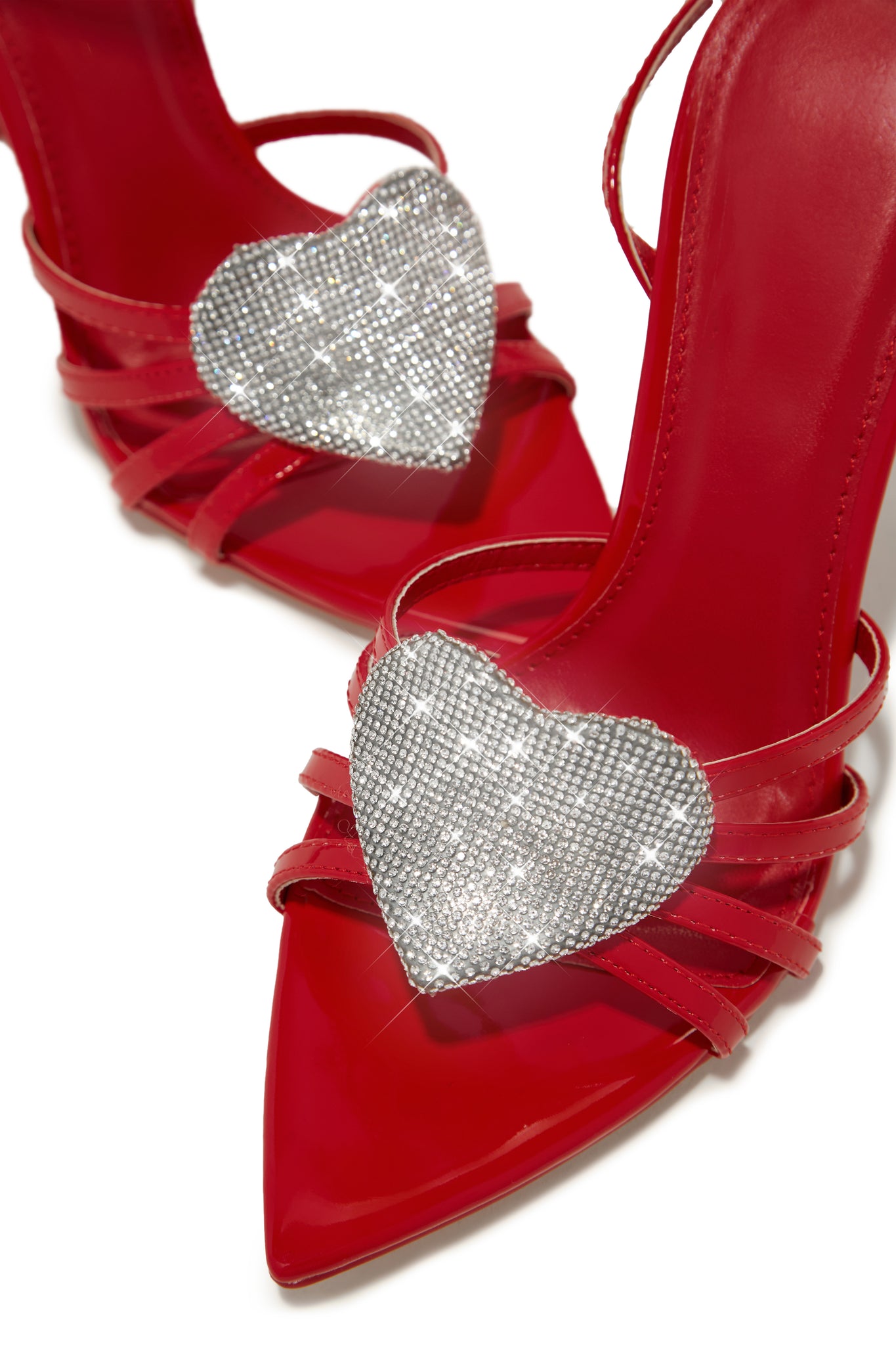 Heartbreaker Heart Embellished High Heels Red