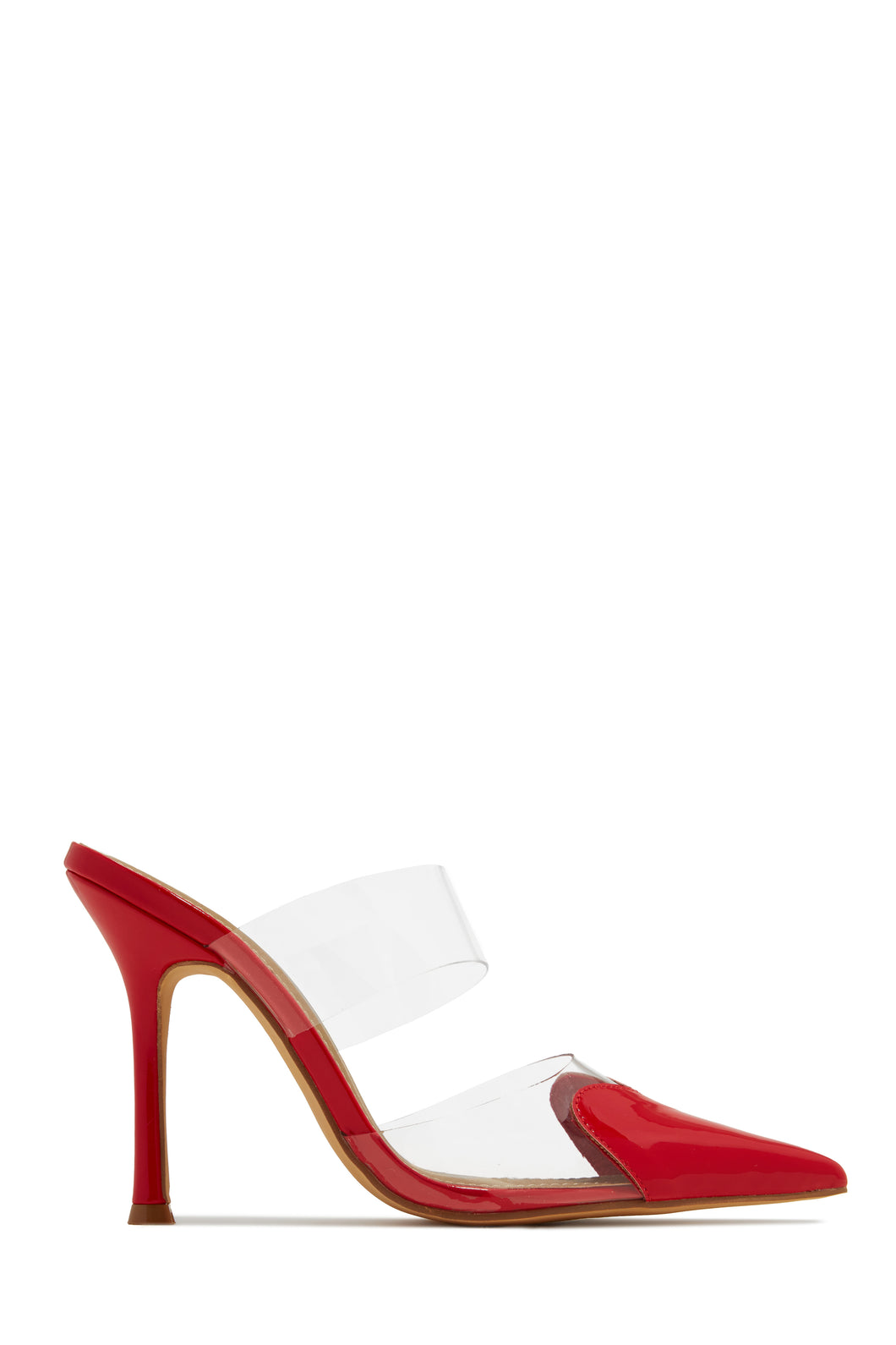 Forever Love Pointed Toe High Heel Mules - Red
