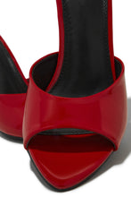 Load image into Gallery viewer, Naiya Open Pointed Toe Mule Heels - Red
