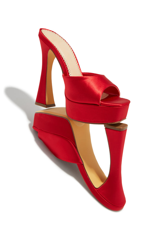 Load image into Gallery viewer, Kiani Platform High Heel Mules - Red
