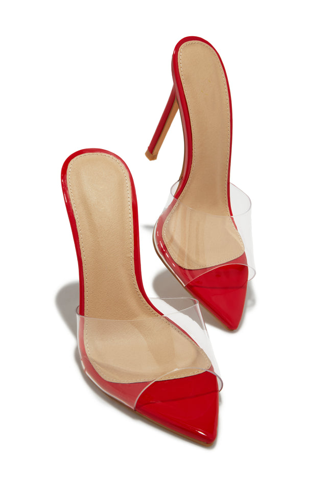Clear heels with red 2025