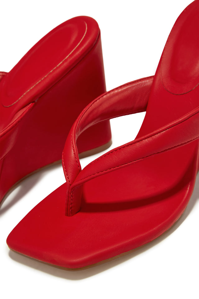 Load image into Gallery viewer, Alena Wedge Heel Mules - Red
