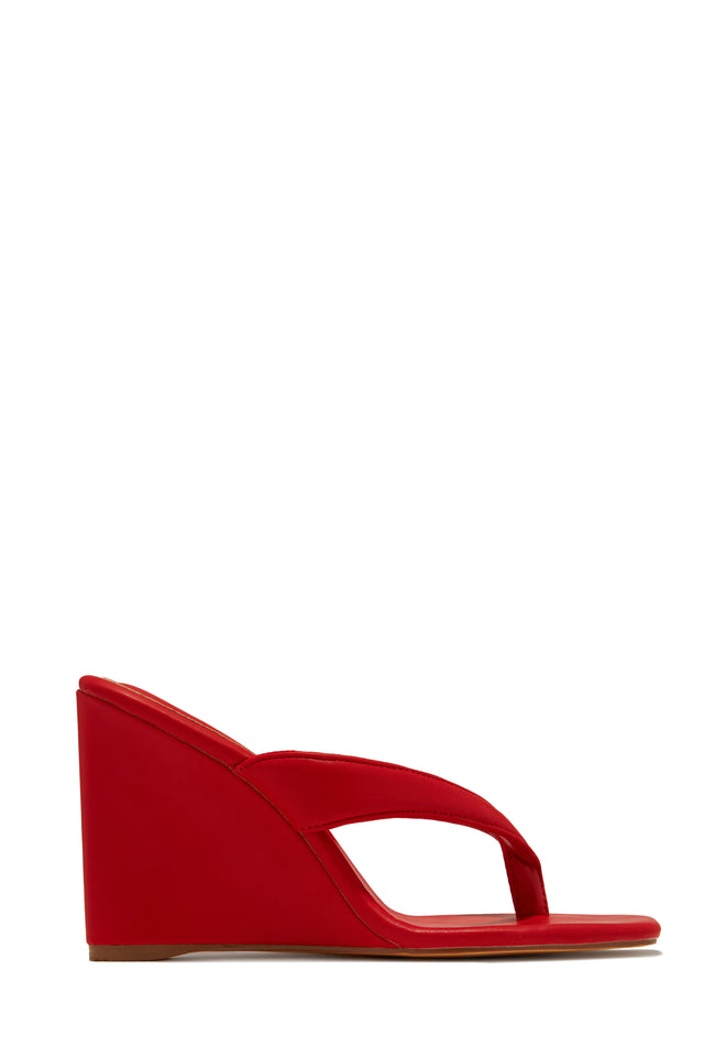 Load image into Gallery viewer, Alena Wedge Heel Mules - Red
