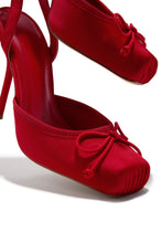 Load image into Gallery viewer, Klara Ballet Lace Up Heels - Red
