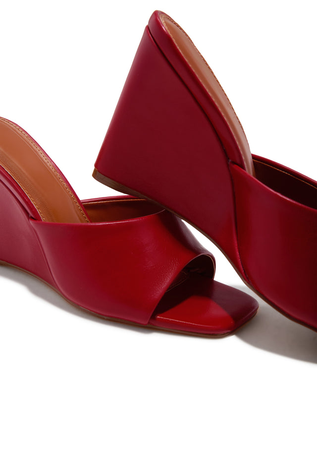 Load image into Gallery viewer, Izzie Slip On Wedge Mule Heels - Red
