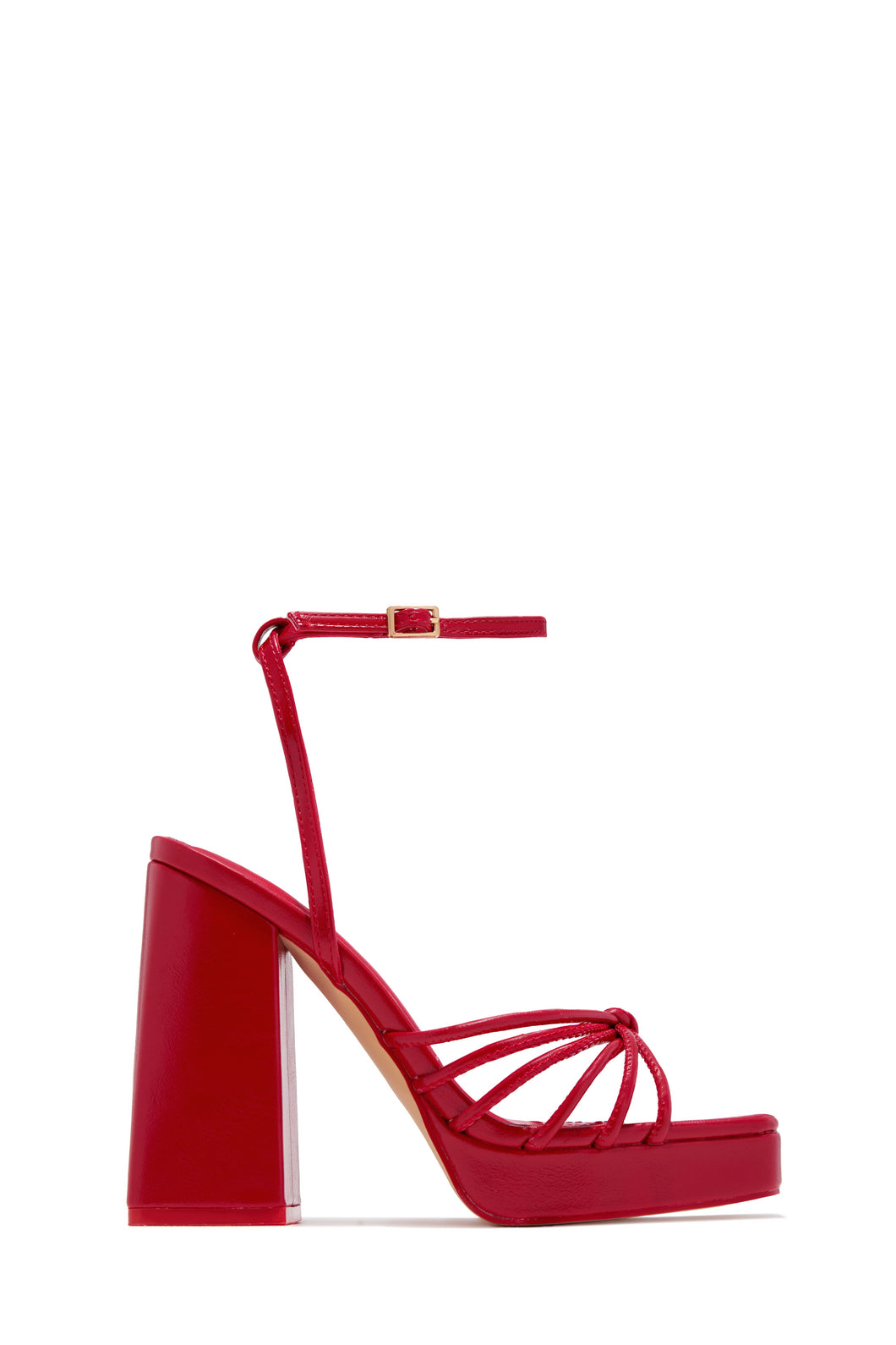 Lelia Platform Block Heels - Red