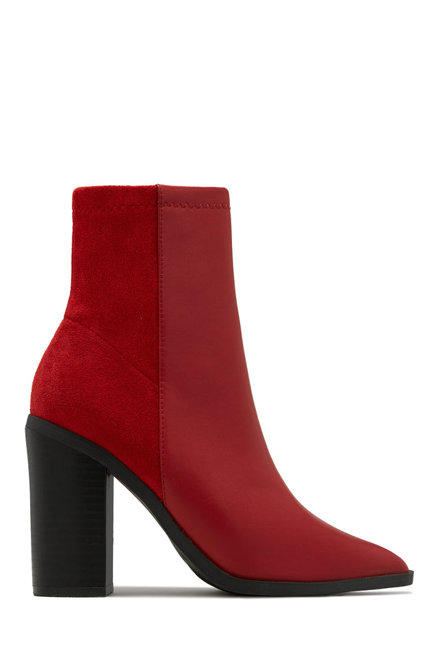 Load image into Gallery viewer, Triumph Block Heel Ankle Boots - Red
