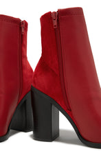 Load image into Gallery viewer, Triumph Block Heel Ankle Boots - Red
