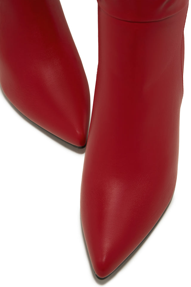 Load image into Gallery viewer, Zama Knee High Heel Boots - Red

