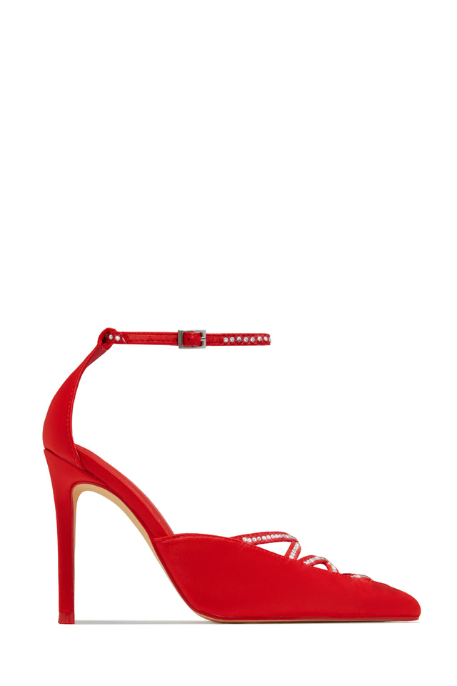 Load image into Gallery viewer, Tanalee Embellished High Heel Pumps - Red
