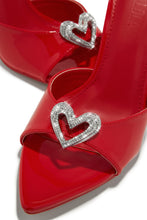 Load image into Gallery viewer, Uilani Heart Embellished Mule Heels - Red
