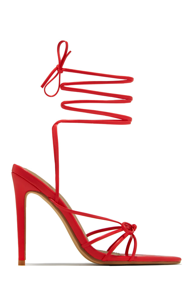 Load image into Gallery viewer, Bright Red Strappy Lace Up
