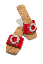 Load image into Gallery viewer, Red Rhinestone Slip On Sandals
