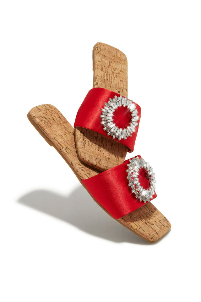 Load image into Gallery viewer, Red Open Square Toe Sandals

