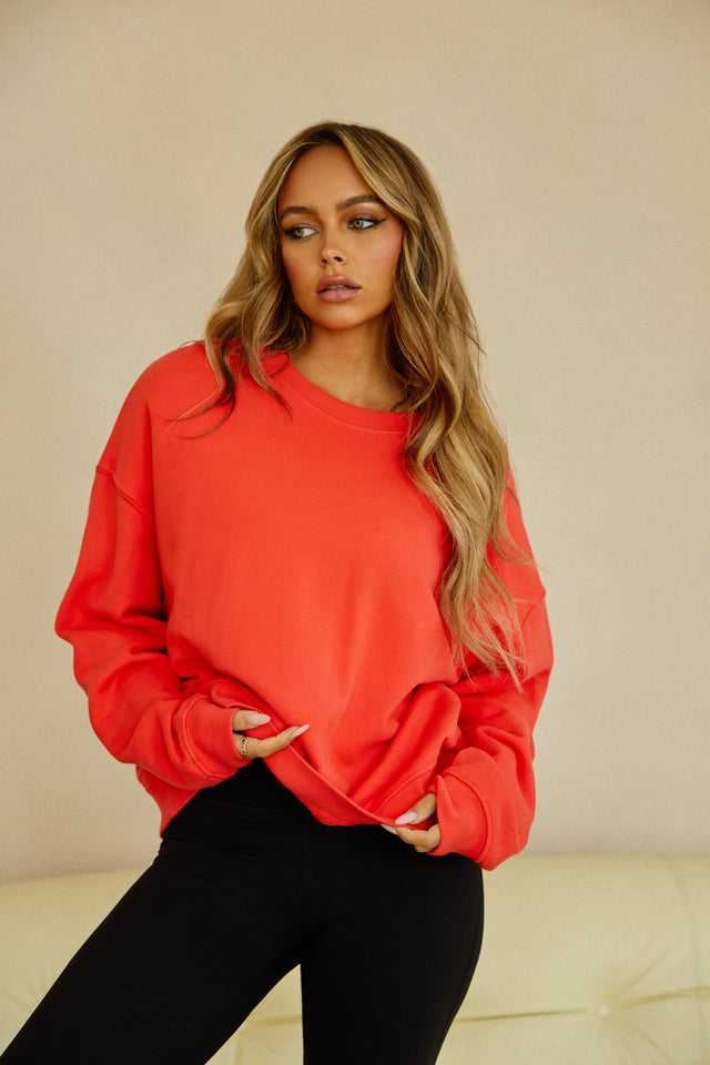 Load image into Gallery viewer, Red Crewneck Top
