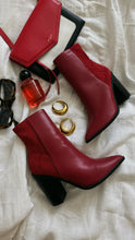 Load image into Gallery viewer, Triumph Block Heel Ankle Boots - Red

