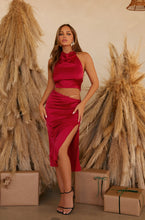 Load image into Gallery viewer, Red Satin Two Piece Set
