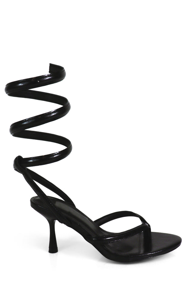 Load image into Gallery viewer, Reylene Ankle Wrap Mid Heels - Black
