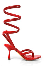 Load image into Gallery viewer, Reylene Ankle Wrap Mid Heels - Red
