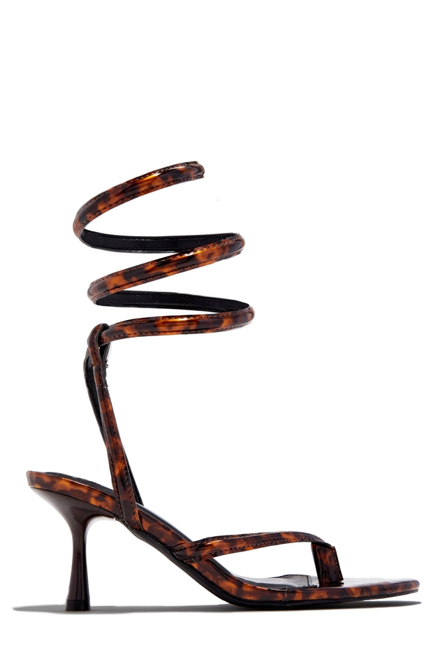 Load image into Gallery viewer, Reylene Ankle Wrap Mid Heels - Tortoise
