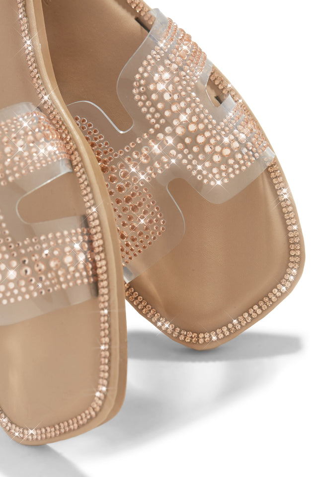 Load image into Gallery viewer, Rose Gold Clear Strap Sandals
