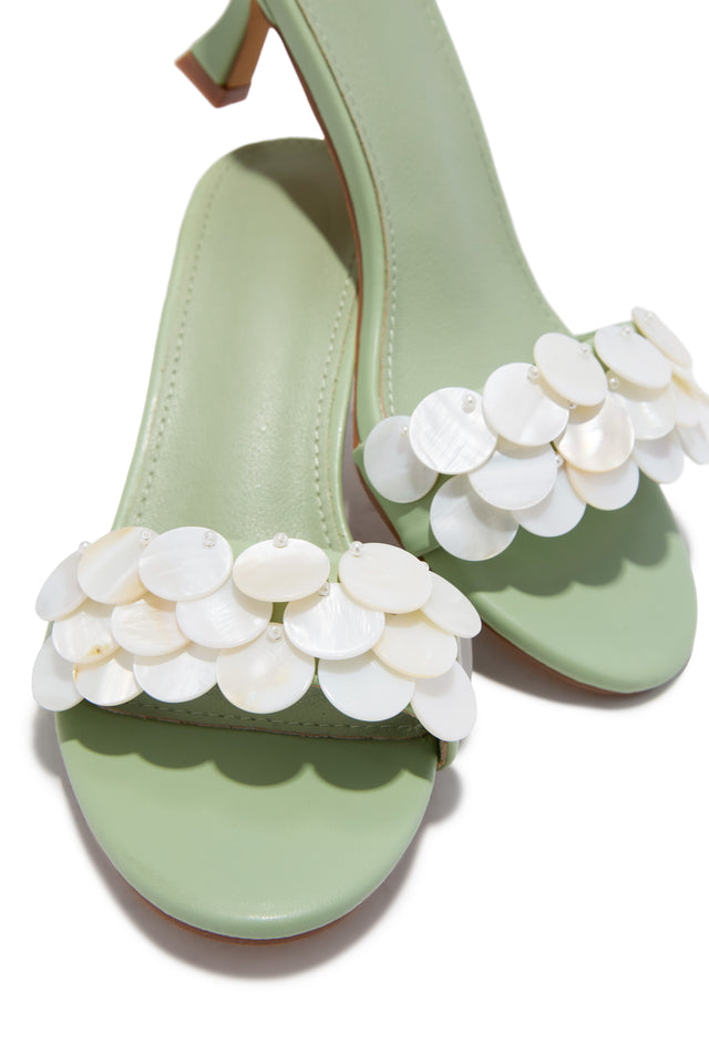 Load image into Gallery viewer, Clara Kitten Heel Mules - Sage
