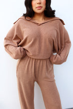 Load image into Gallery viewer, Sami Collared Neck Long Sleeve Sweater Top - Latte
