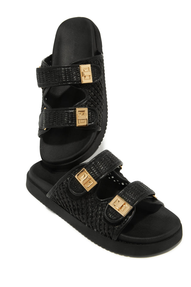 Load image into Gallery viewer, Santorini Getaway Chunky Slip On Sandals - Black
