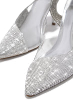 Load image into Gallery viewer, Scarlett Embellished Slingback Pumps - Silver
