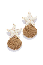 Load image into Gallery viewer, Keira Seashell Statement Earring - Ivory Tan
