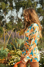 Load image into Gallery viewer, Model Wearing Satin Button Up with Matching Skirt
