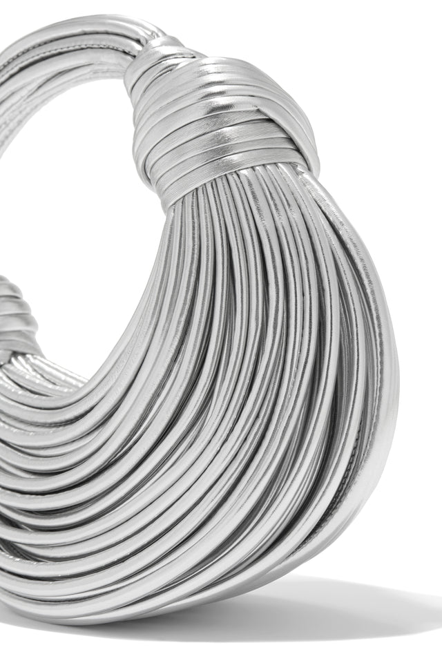 Load image into Gallery viewer, Metallic Silver Double Knot Bag
