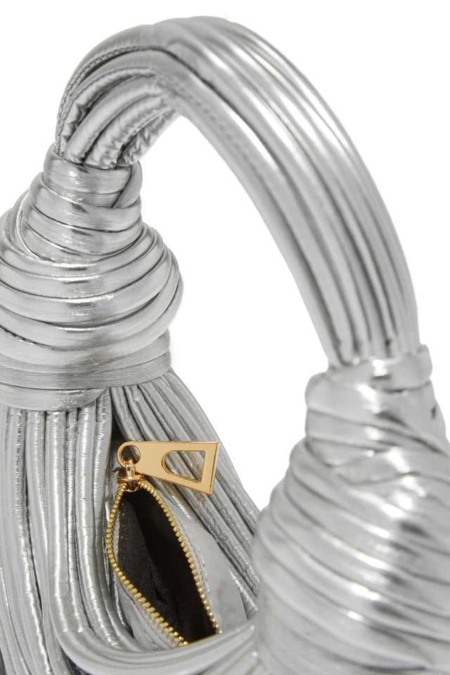 Load image into Gallery viewer, Silver-Tone Metallic Bag
