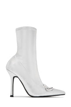 Load image into Gallery viewer, Metallic Silver-Tone Ankle Boots
