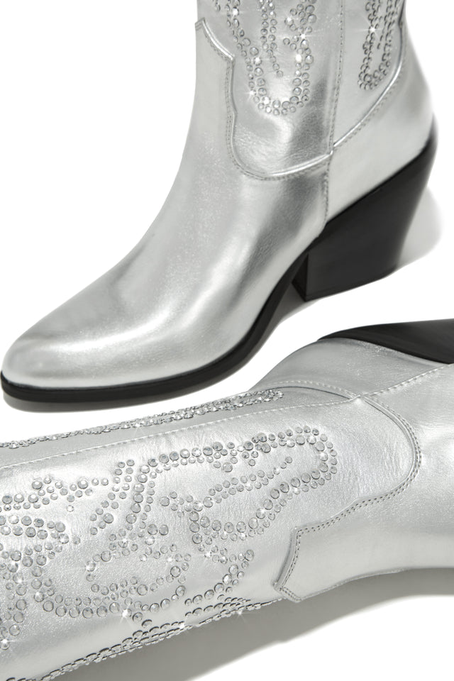 Load image into Gallery viewer, Silver-Tone Western Boots
