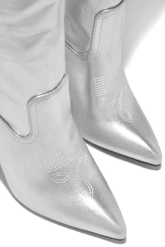 Load image into Gallery viewer, Erin High Heel Boots - Silver
