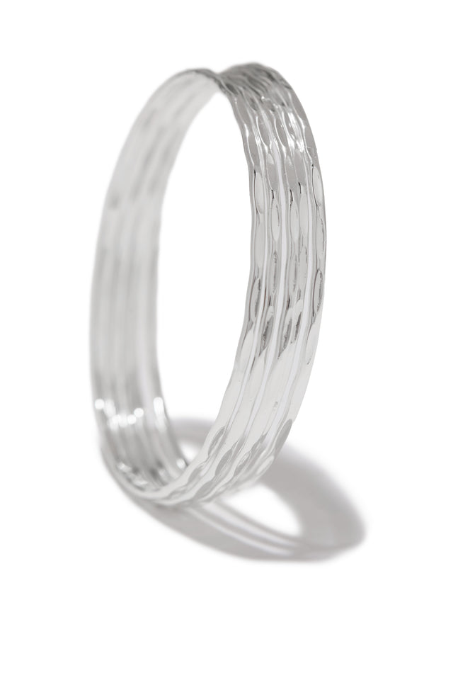 Load image into Gallery viewer, Silver Bangle Bracelet Set
