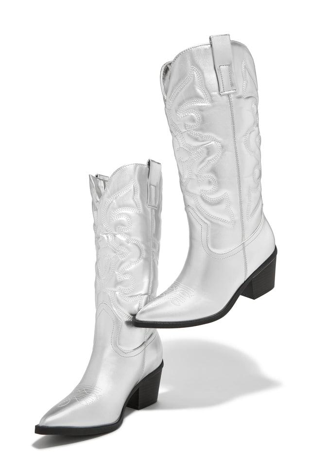 Load image into Gallery viewer, Dylan Western Cowgirl Boots - Silver

